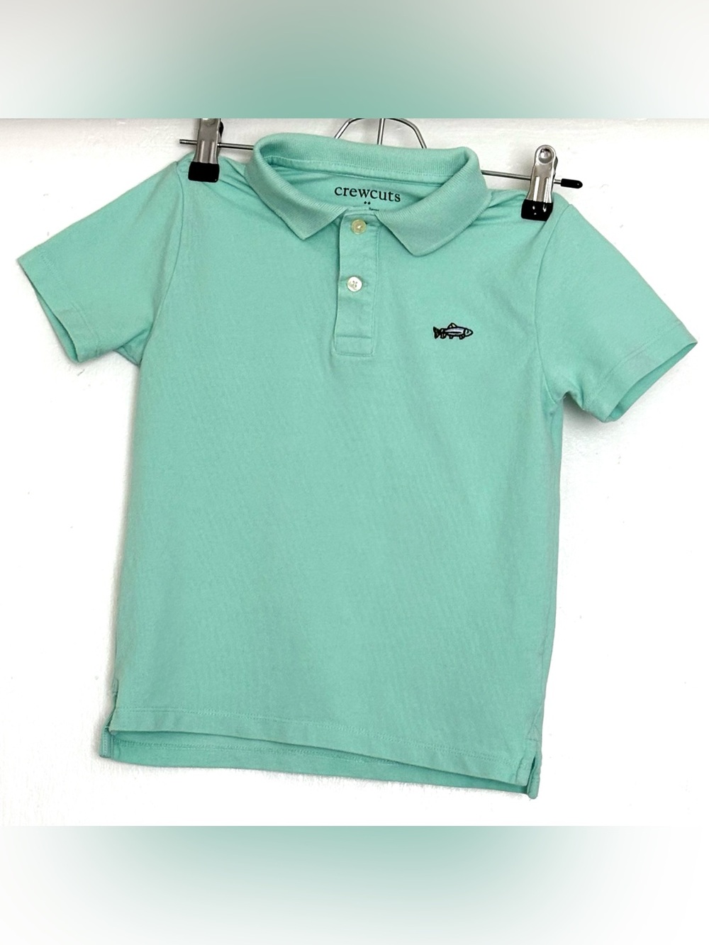 Crewcuts by J.Crew Boys’ Piqué Fish Polo Shirt Mint Green Size S